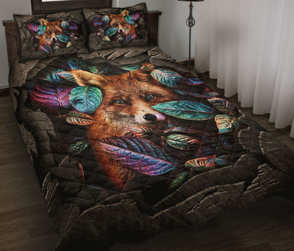 Fox Art Quilt Bed Set - Love Quilt Bedding Set