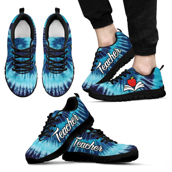 Teacher- Blue Swirl Sneakers, Running Shoes, Shoes For Women, Shoes For Men, Custom Shoes, L- Love Sneakers