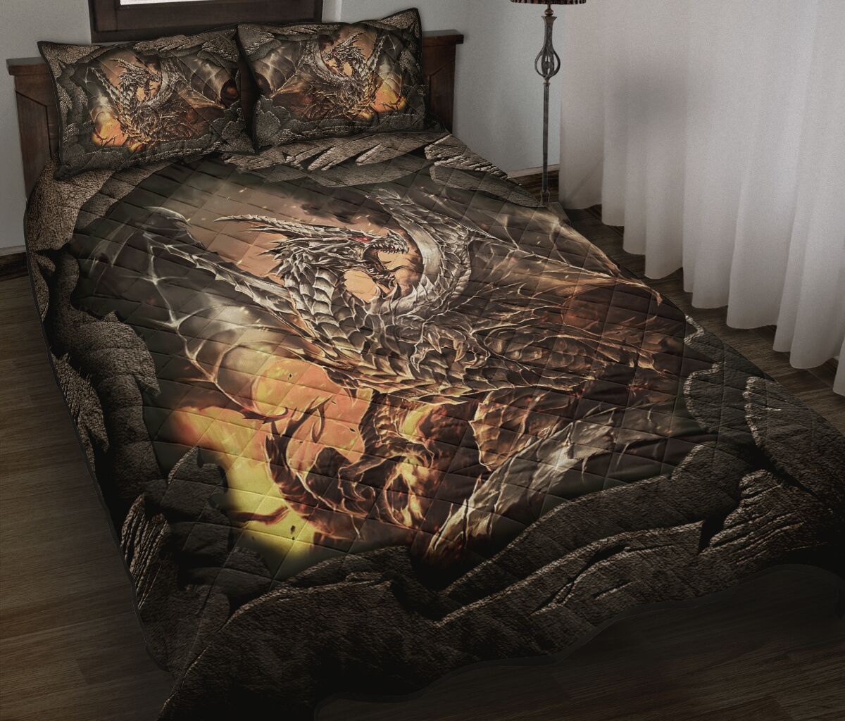 Dragon Art Quilt Bed Set 7- Love Quilt Bedding Set