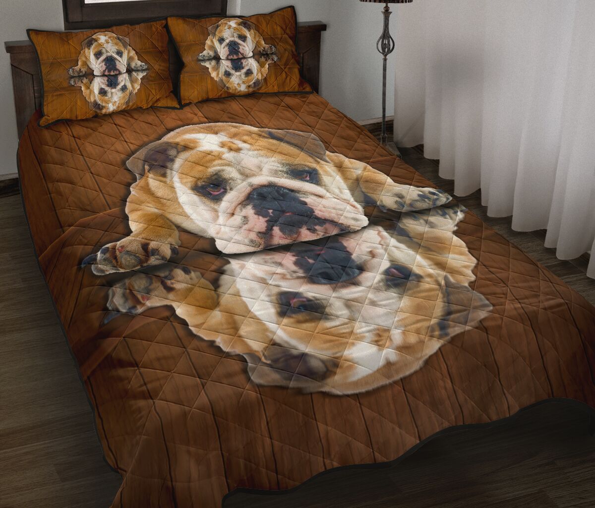 Pulldog Shadow Style Quilt Bed Set - Love Quilt Bedding Set