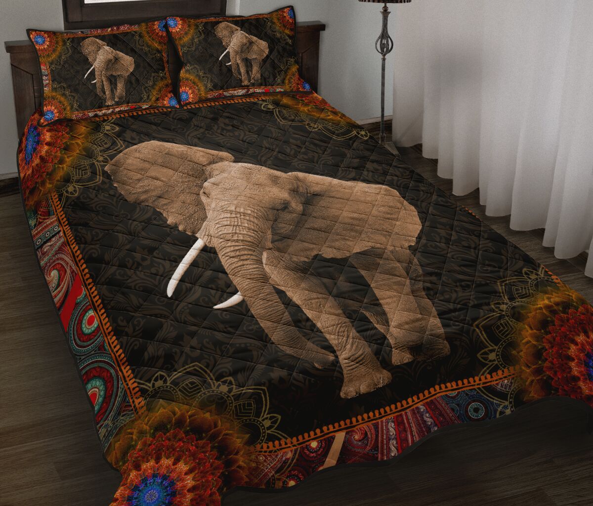 Elephant Mandala Quilt Bed Set - Love Quilt Bedding Set