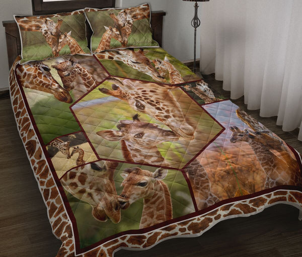 Giraffe Rectangle Style Quilt Bed Set - Love Quilt Bedding Set