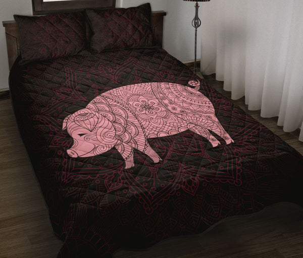 Pig Quilt Bed Set 98 - Love Quilt Bedding Set