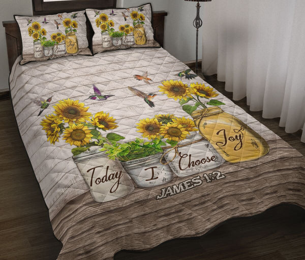 Quilt Bed Set - Hummingbird - Sunflower -today I Choose Joy 78 - Love Quilt Bedding Set