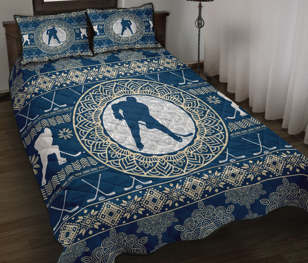 Hockey Native Pattern - Bed Set - Love Quilt Bedding Set