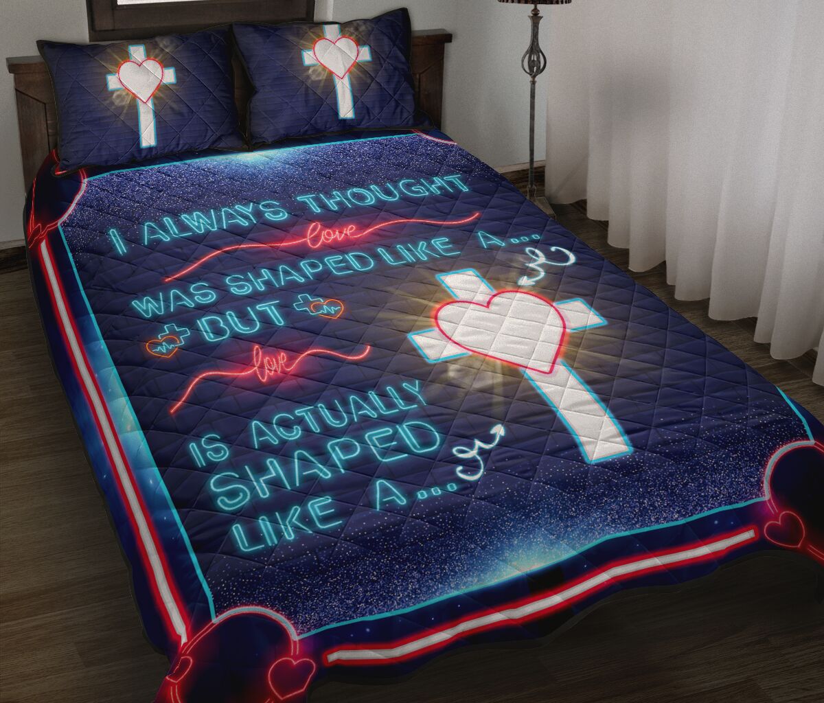 I Always Thought Neon Quotes Style Quilt Bed Set - Love Quilt Bedding Set
