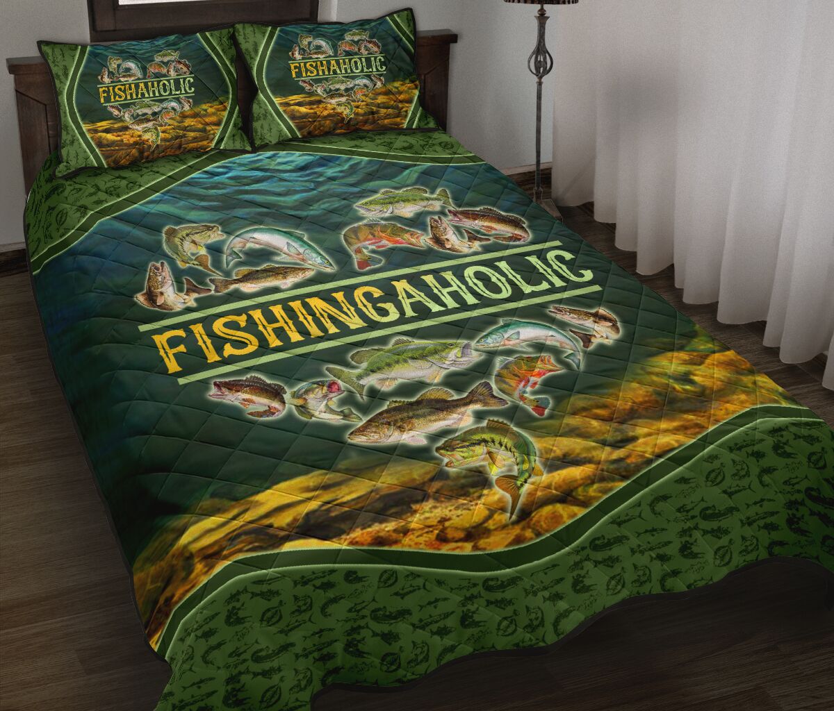 Fish - Fishaholic - Aholic - Quilt Bed Set 64 - Love Quilt Bedding Set