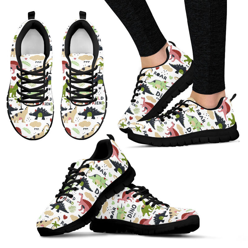 Dino Saurus Wild Friend Shoes Black Sneakers, Running Shoes, Shoes For Women, Shoes For - Love Sneakers
