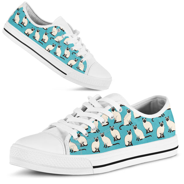 Siamese Cats Pattern Low Top -  Shoes