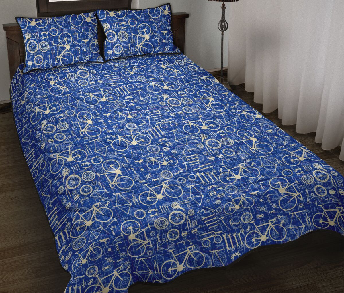 Cycling Blue Pattern - Bed Set - Love Quilt Bedding Set