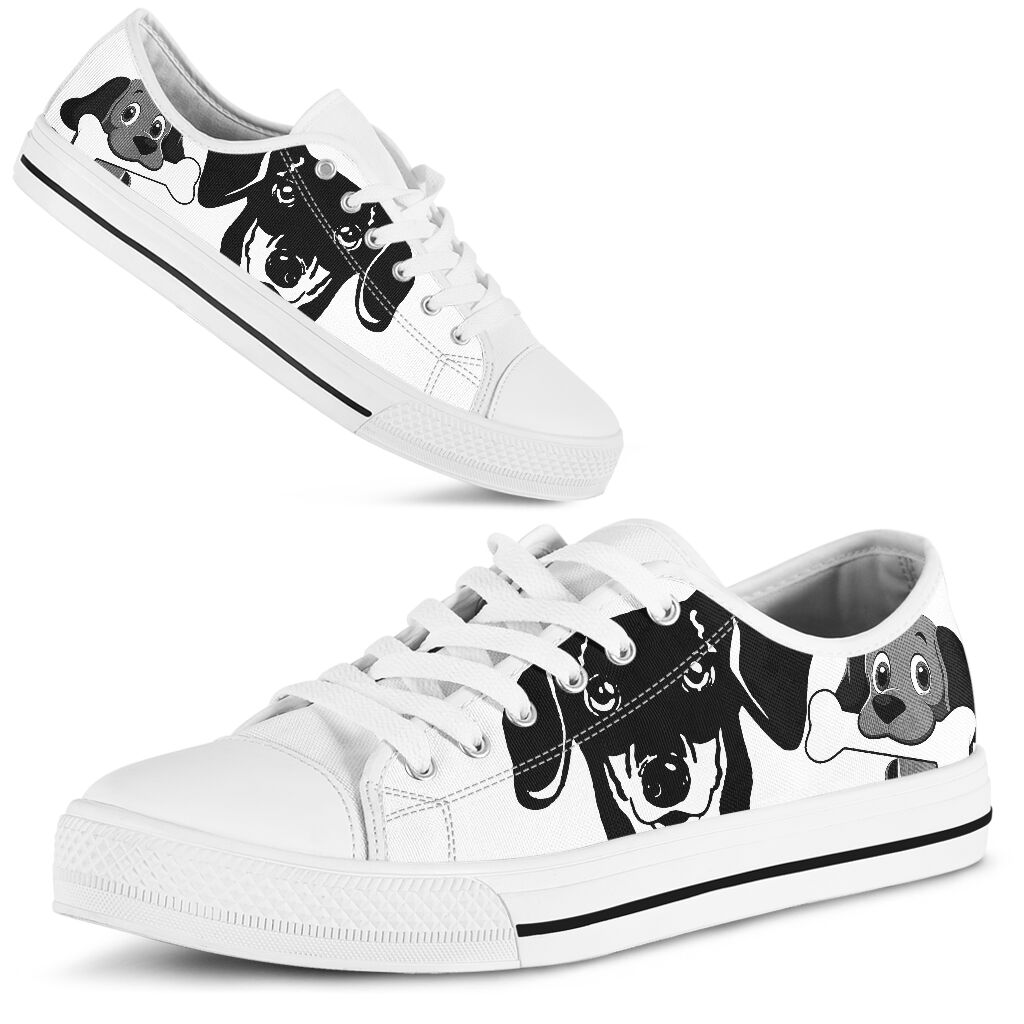 Dachshund Gnaw Bones- Low Top Shoe - Love Love Top Shoes