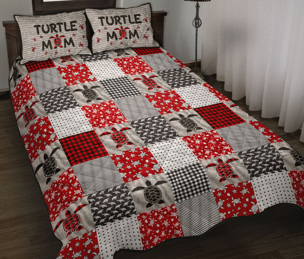 Turtle Pattern Style Quilt Bed Set - Love Quilt Bedding Set