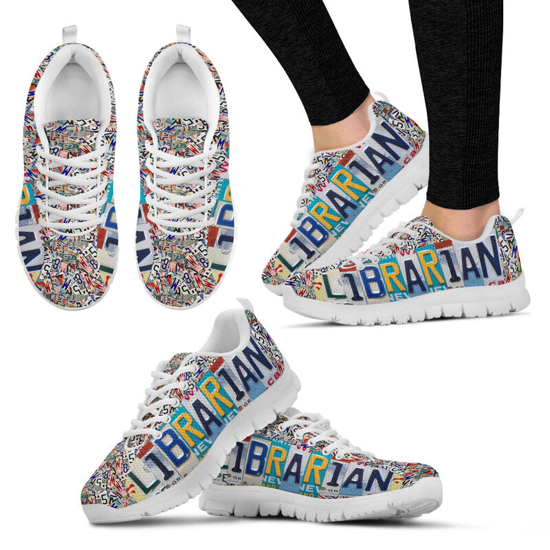 Librarian License Plates Sneakers, Runni- Love Sneakers