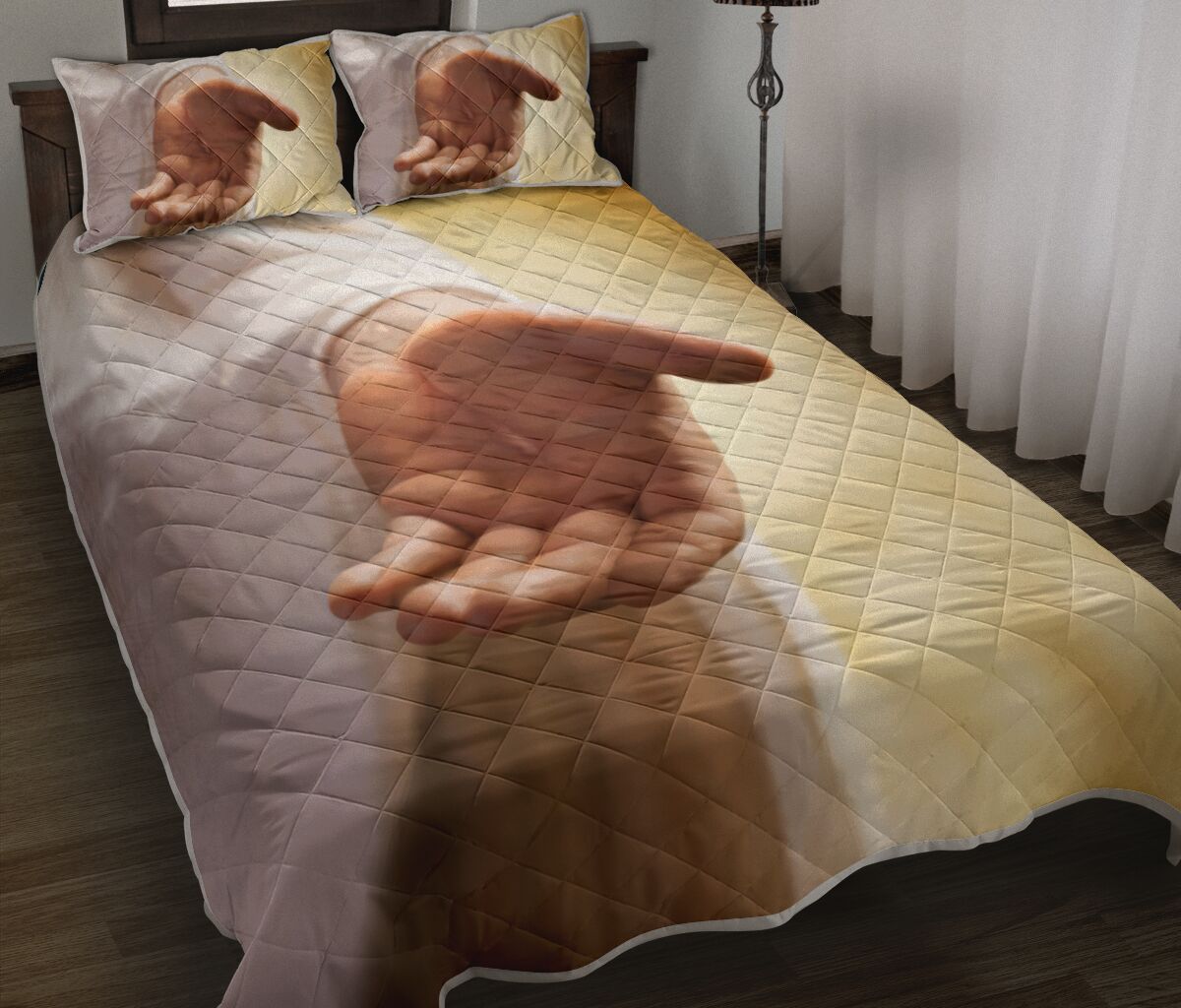 Hand God Jesus Quilt Bed Set- Love Quilt Bedding Set
