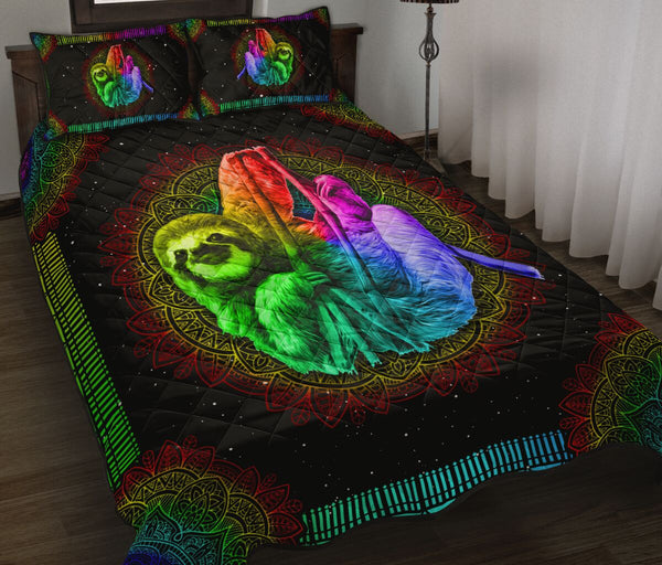 Quilt Bed Set - Colorful - Sloth 14 - Love Quilt Bedding Set