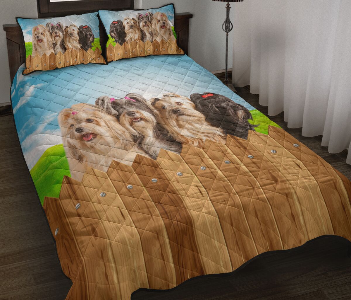 Shih Tzu Fence - Bed Set - Love Quilt Bedding Set