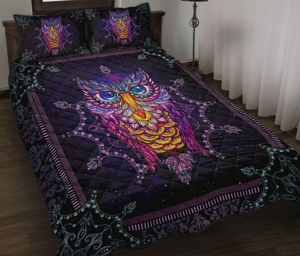 Owl Mandala Quilt Bed Set 8- Love Quilt Bedding Set