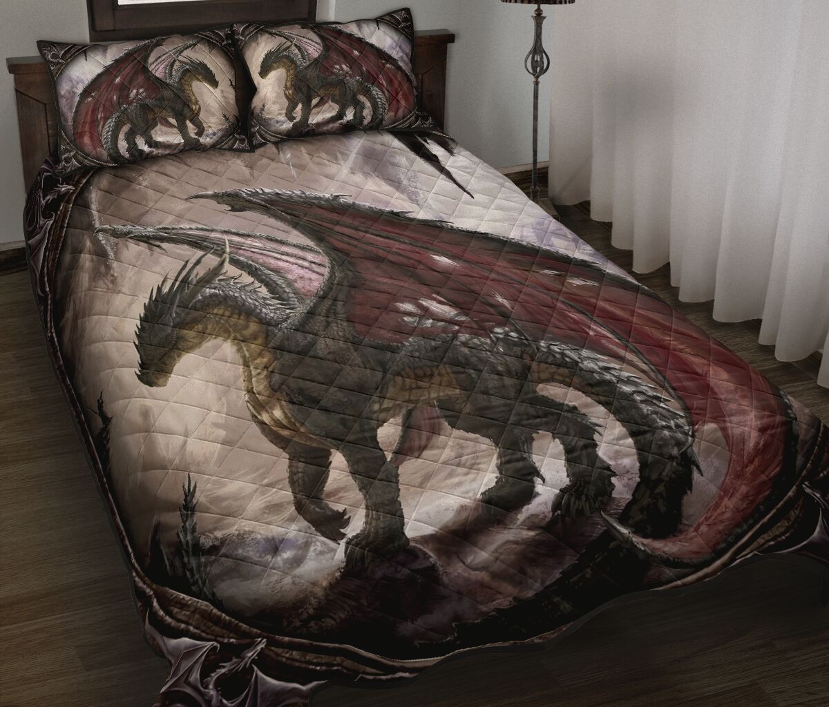 Dragon Quilt Bed Set 6- Love Quilt Bedding Set