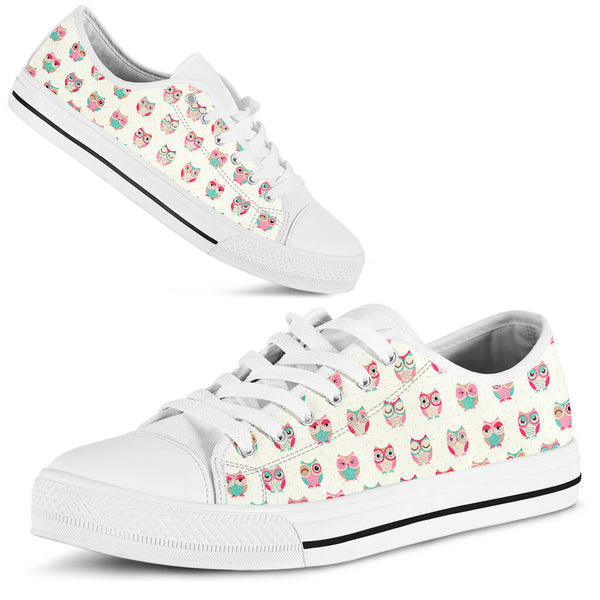 Owl Pattern Low Top Shoes