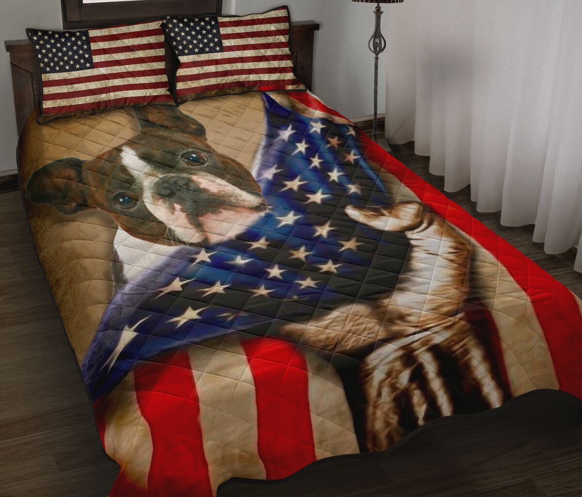 Boston Terrier Quilt Bed Set 49 - Love Quilt Bedding Set