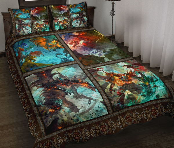 Love Dragon Quilt Bed Set 5- Love Quilt Bedding Set