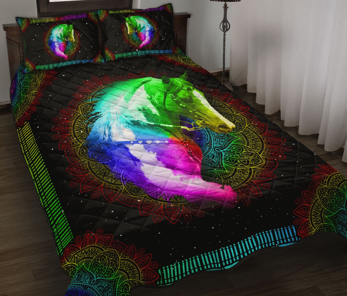 Quilt Bed Set - Colorful - Horse 73 - Love Quilt Bedding Set