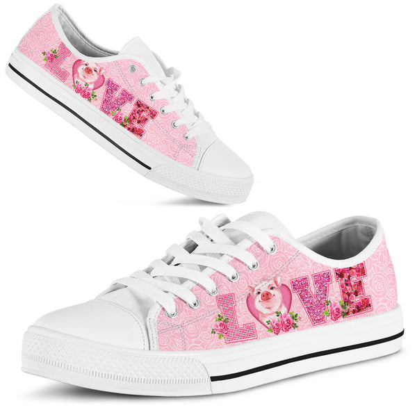 Pig Love Rose Pink Lowtop Shoes