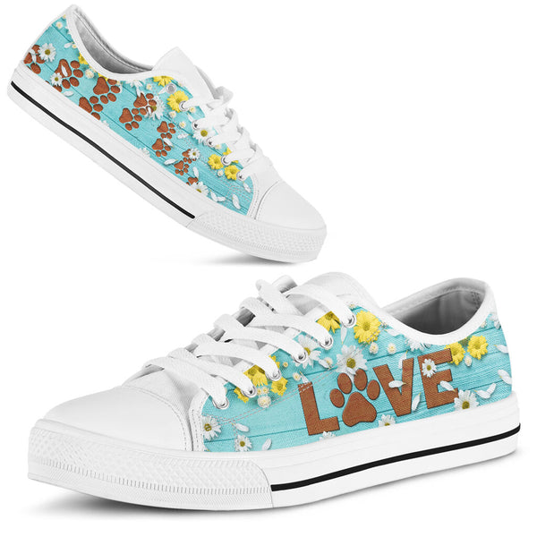 Dog Paw Love Flower - Low Top Shoe - Love Love Top Shoes