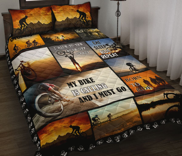 My Bike Is Cycling And I Must Go - Quilt Bed Set - Love Quilt Bedding Set