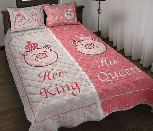 Pig - King And Queen - Love Quilt Bedding Set