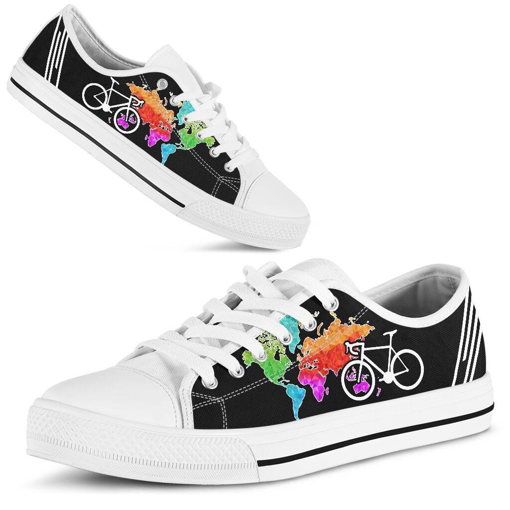 Cycling And Map Color - Low Top Shoe - Love Love Top Shoes