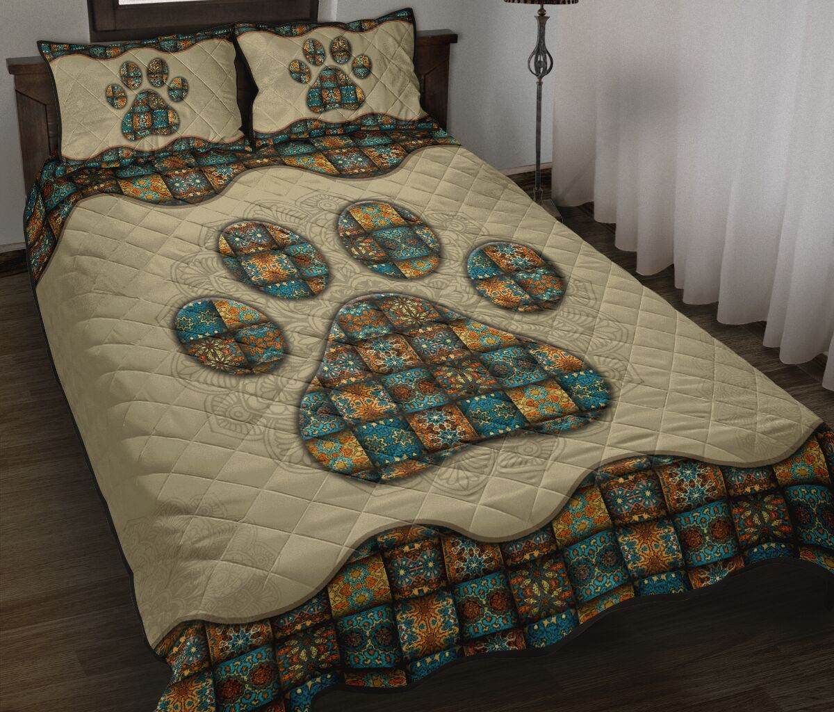 Quilt Bed Set - Dog - Mandala 64 - Love Quilt Bedding Set