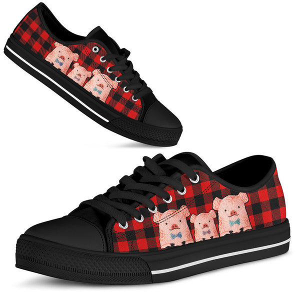 Pig Cute Caro Red Low Top Shoes