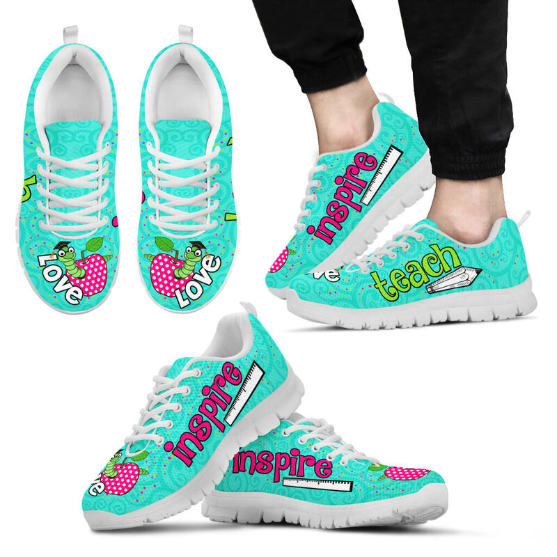 Teach Love Inspire- Turquoise Kd Sneakers, Running Shoes, Shoes For Women, Shoes For Men, Cu- Love Sneakers