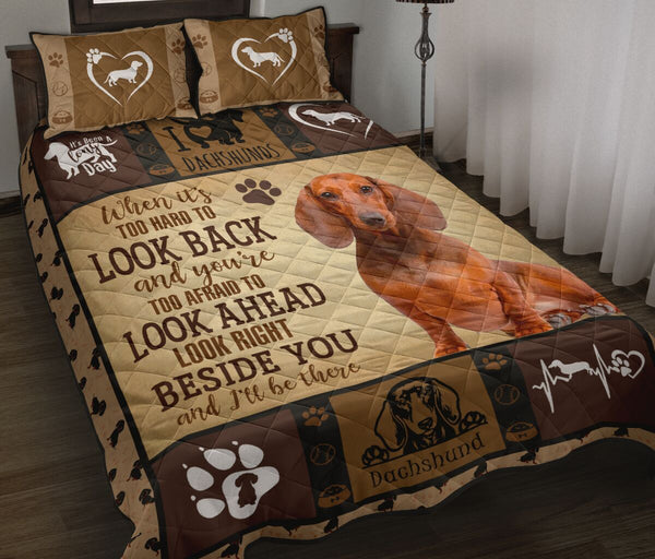 Dachshund Look Back Look Ahead - Bed Set - Love Quilt Bedding Set