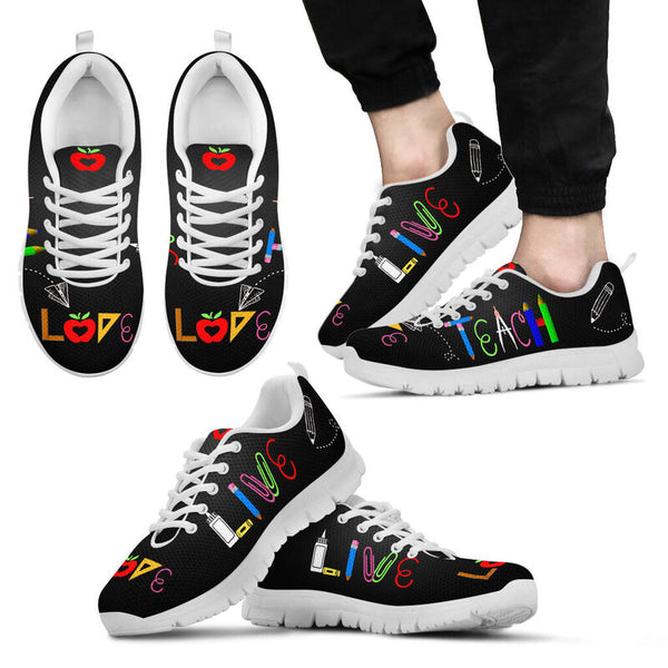 Live Love Teach 2 Sneakers, Running Shoes, Shoes For Women, Shoes For Men, Custom Shoes, L- Love Sneakers