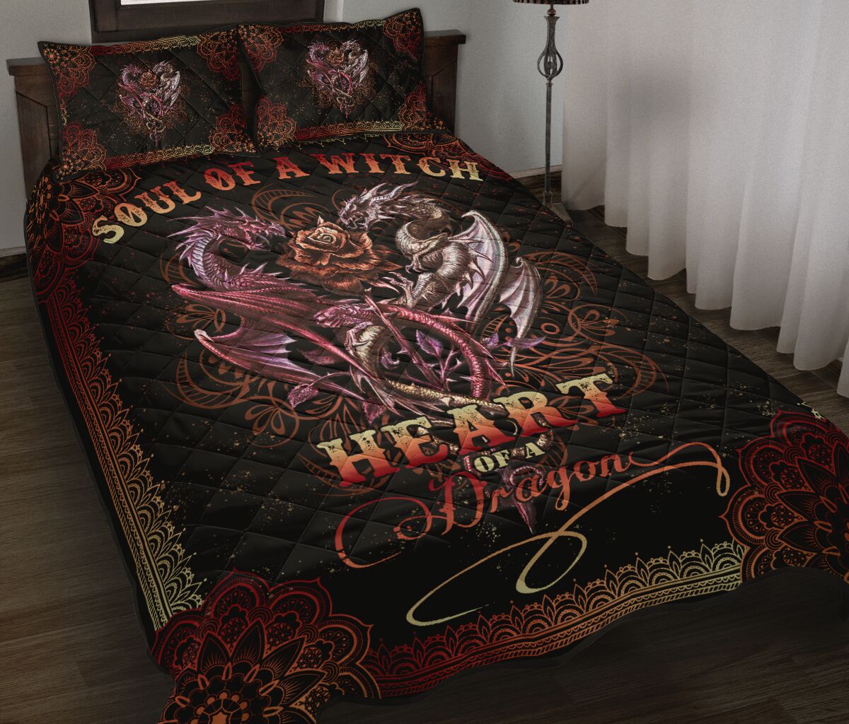 Soul Of A Witch Mandala Style Quilt Bed Set - Love Quilt Bedding Set