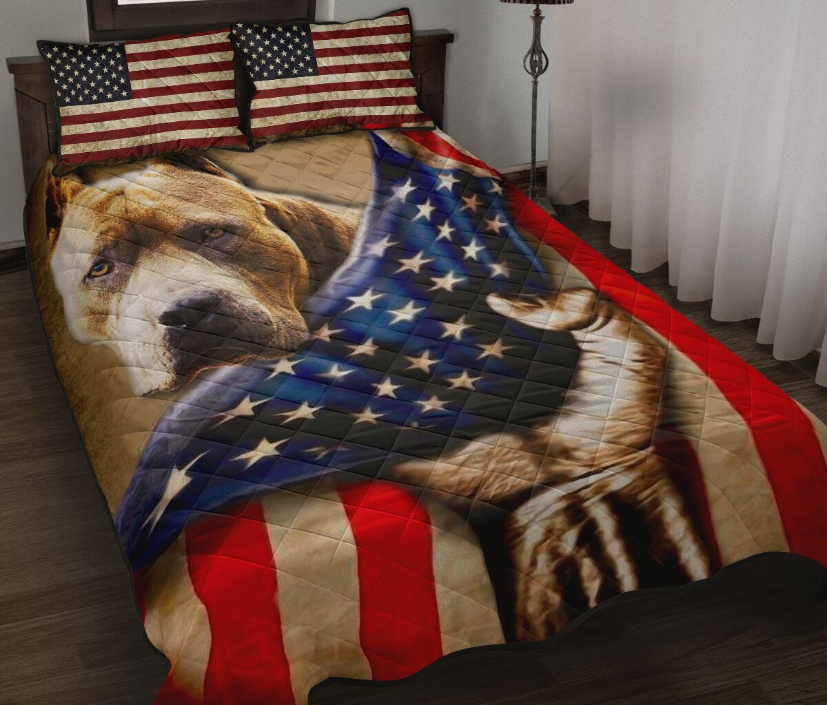 Pitbull Quilt Bed Set - Love Quilt Bedding Set