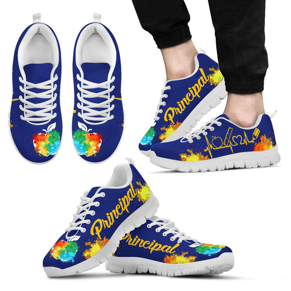 Principal Art Royal Blue Gold Kd Sneakers, Runni- Love Sneakers