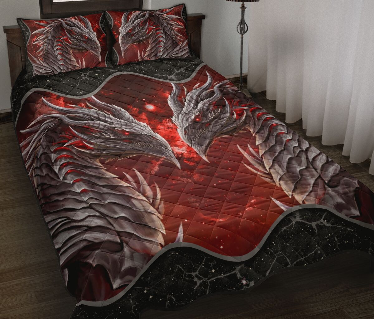 Dragon Head Quilt Bed Set - Love Quilt Bedding Set