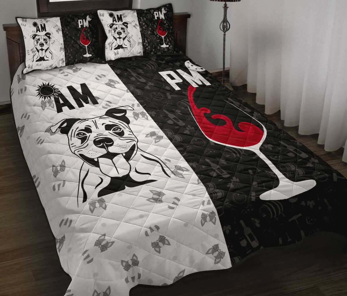 Staffordshire Bull Terier Dog Quilt Bed Set - Love Quilt Bedding Set