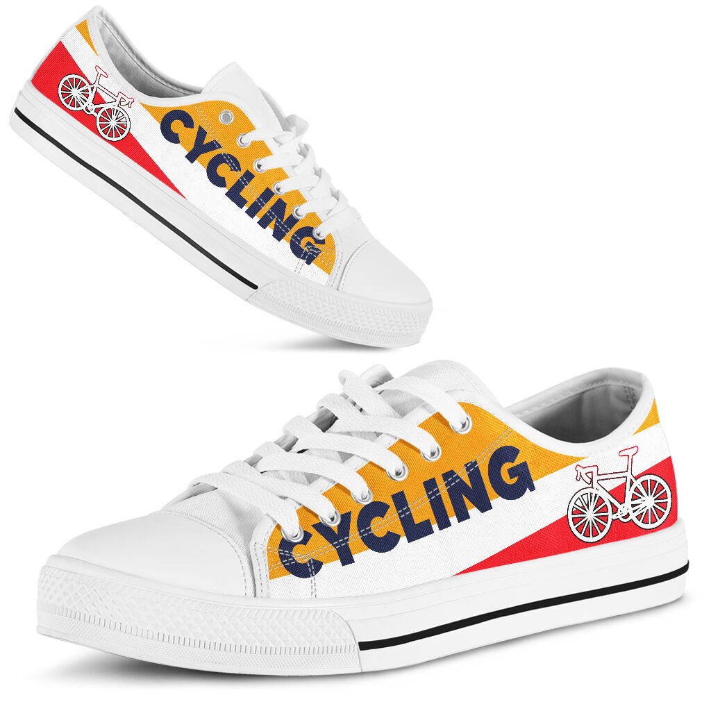 Cycling White Mix Red - Low Top Shoe - Love Love Top Shoes