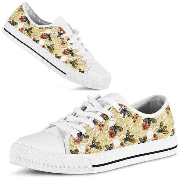 Bee Hives With Flower Low Top Shoes