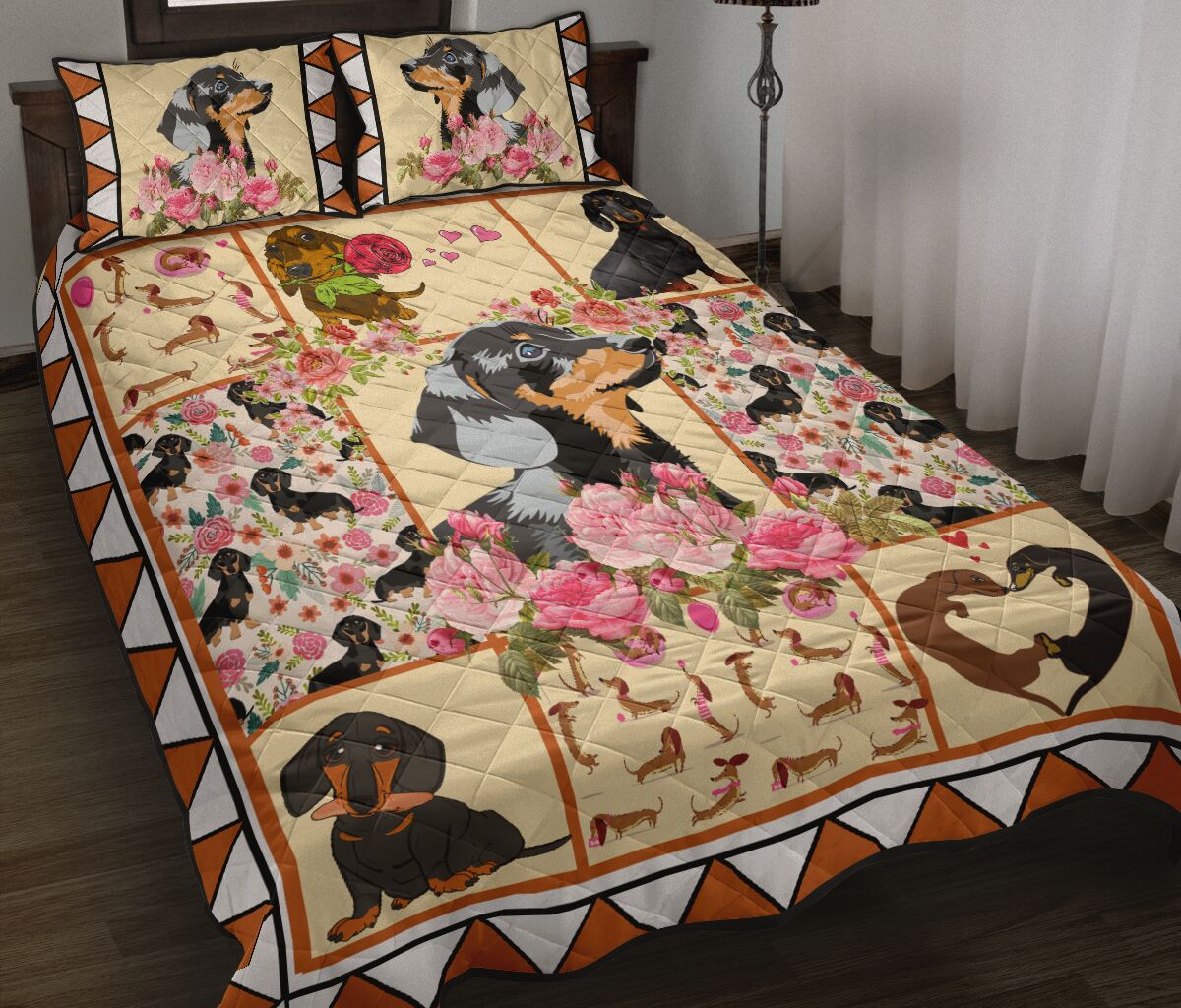 Dachshund Flower - Bed Set - Love Quilt Bedding Set