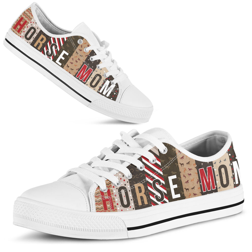 Horse Mom Pattern Vector Low Top -  Shoes