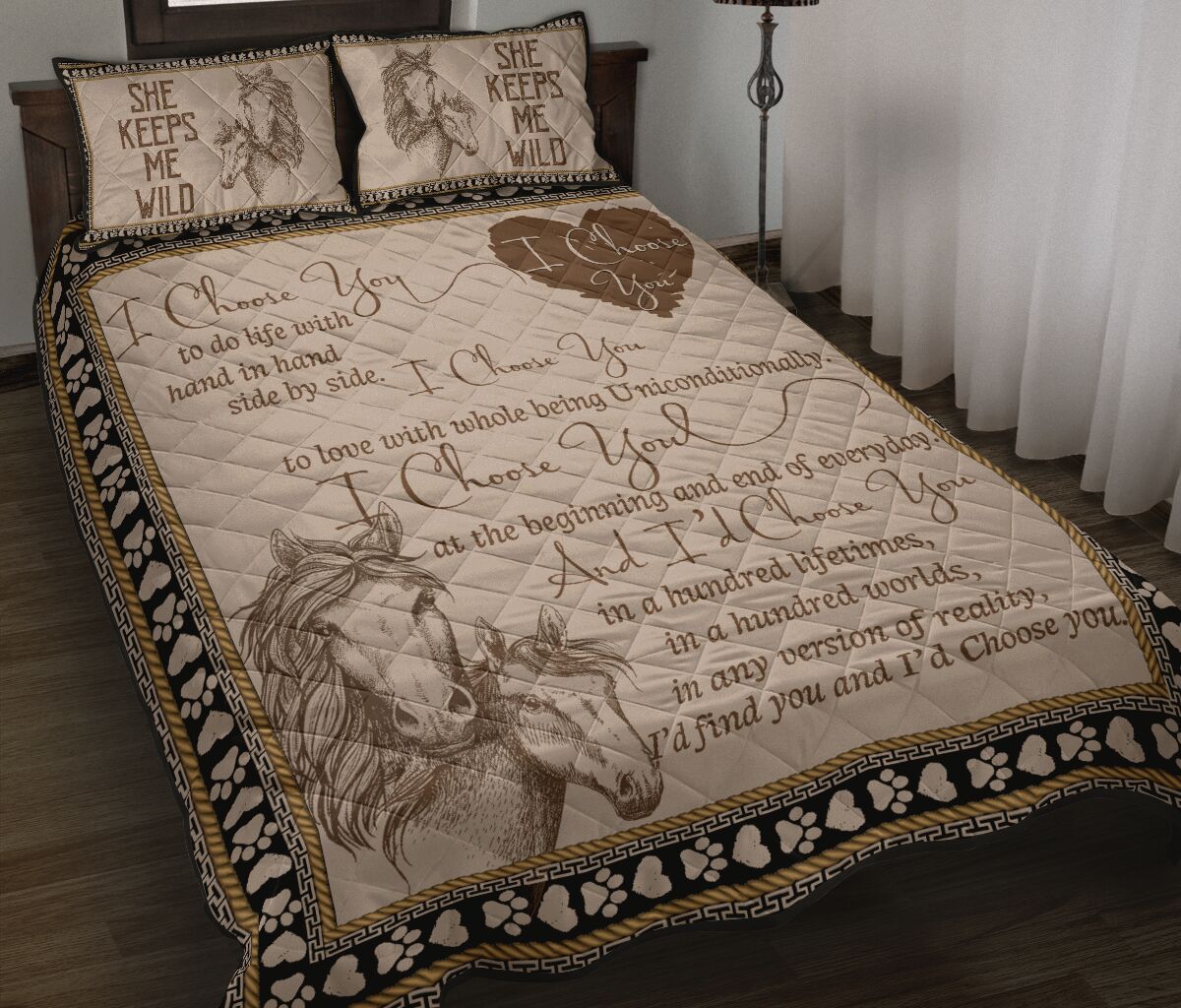 Horse I Choose You - Bed Set- Love Quilt Bedding Set
