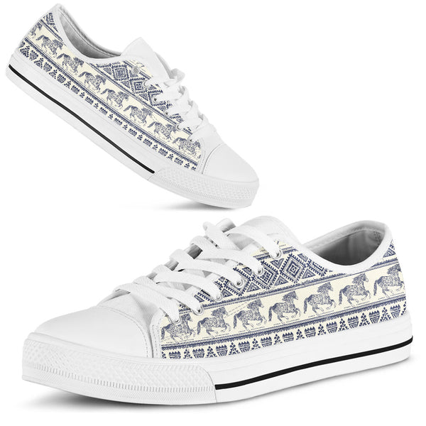 Horse Vintage Patterns Low Top Shoes