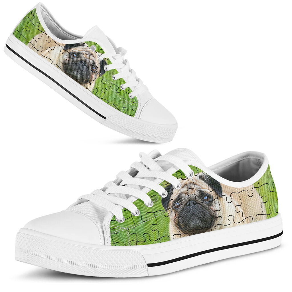 Pug Puzzle - Low Top Shoe - Love Love Top Shoes
