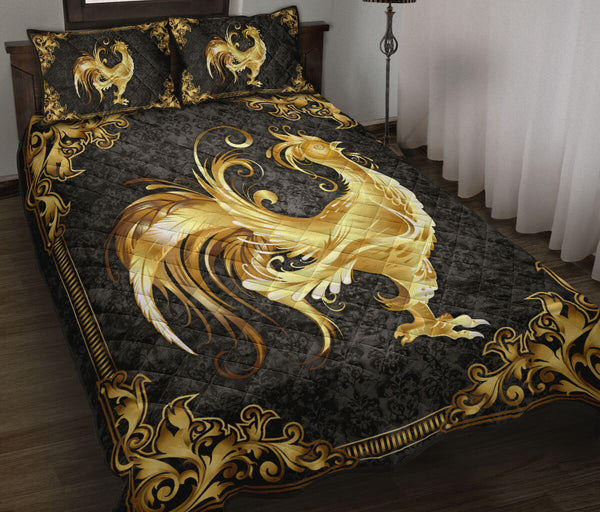 Chicken Farm Celtic Gold Style Quilt Bed Set - Love Quilt Bedding Set