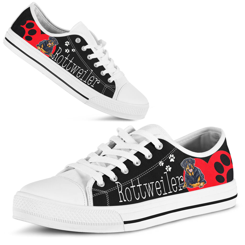 Rottweiler Heart - Low Top Shoe - Love Love Top Shoes